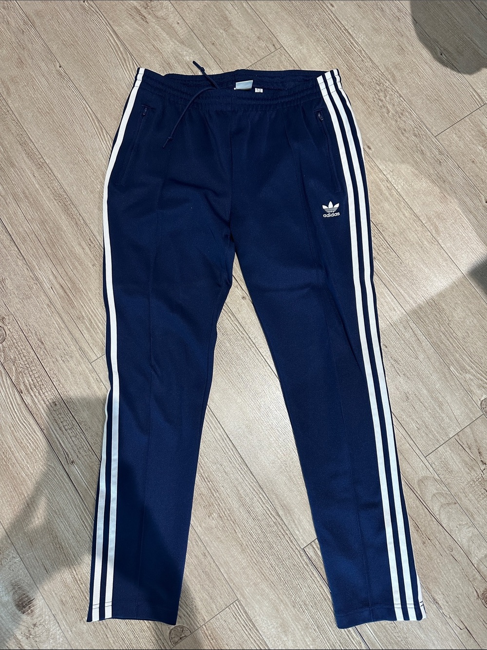 adidas Navy Track Pants with White Three Stripes with matching sweater